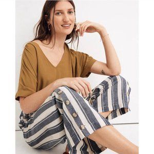 NWT Madewell Side-Button Huston Pull-On Crop Pants